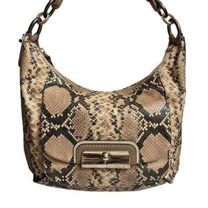 Coach Kristin snake python embossed hobo bag